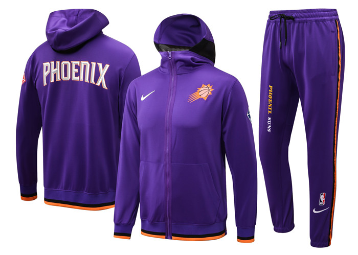 Men's Phoenix Suns 75th Anniversary Purple Performance Showtime Full-Zip Hoodie Jacket And Pants Suit